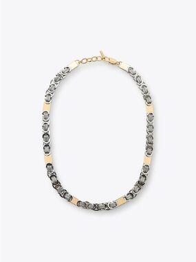 NWT. Zara Golden/Silver Combined Necklace with Multiple Metal Pieces.